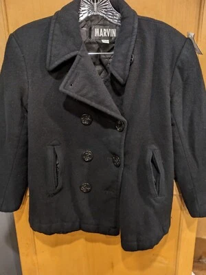 Abrigo de lana vintage Marvin Richard’s negro para mujer talla XS corto 1 botón Foto 1 de 4