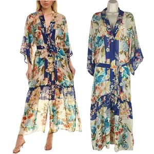NWT Johnny Was Emma Astrid Kimono Floral Print Full Length Women Size M $398 - Picture 1 of 11