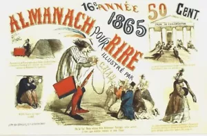 Original vintage poster FRANCE VINTAGE ALMANACH RIRE 1865 ! - Picture 1 of 1