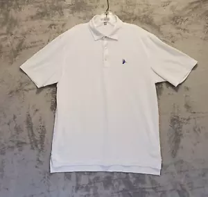 Polo Peter Millar estiva comoda uomo grande bianca manica corta logo indiano - Foto 1 di 17