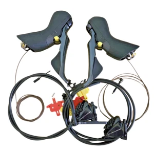 SHIMANO Dura-Ace ST-9120 2x11s L+R Shift Hydraulic Disc Brake Levers & calipers - Picture 1 of 13