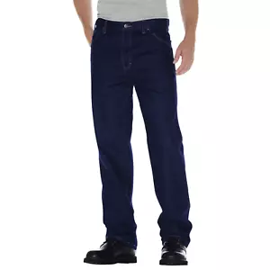 Dickies Mens Relaxed Straight Fit 5-Pocket Denim Jeans, Rinsed Indigo, 36X32 - Picture 1 of 2