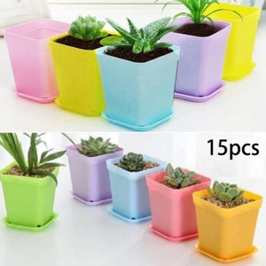 15PCS Mini Plastic Flower Pot Succulent Plant Flowerpot Home Office Decor Garden - Picture 1 of 22
