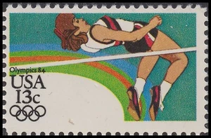 US 2049 Olympic Games Summer 1984 High Jumper 13c single MNH 1983 - Picture 1 of 1