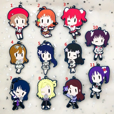 Love Live Lovelive! Sunshine!! Aqours Keychain Anime Cosplay Rubber Strap Charm Cover