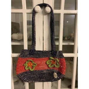 Nuevo con etiquetas Monedero Tejido Country Originals, Floral, Rojo y Azul - Imagen 1 de 3