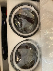 Suparee 7” LED Halo RGB Jeep Wrangler Rubicon Headlights W/Remote Control, 97-18 - Picture 1 of 2