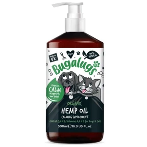BUGALUGS Dog Calming Hemp Oil Food Supplement Dogs Cats & Pets 500ml Omega 3,6,9 - Picture 1 of 8