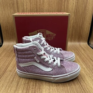Vans Filmore Hi Zip Pink Glitter Girls Size 2 Y Sneakers - Picture 1 of 8