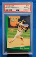 1993 SELECT # 106 Rickey Henderson PSA 10 GEM MT # 49570616  OAKLAND ATHLETICS !