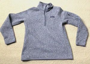 PATAGONIA Womens Size L BETTER SWEATER 1/4 Zip - Fleece - Birch White (gray) EUC - Picture 1 of 4