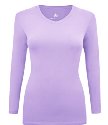 Natural Uniforms Women's Under Scrub Tee V-Neck Long Sleeve T-Shirt Top 7170  - Image 1 of 4