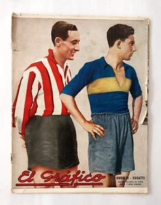 Piatto Boca Juniors vs River antico 1934 rivista Futbol Argentino El Grafico - Foto 1 di 17