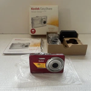 Kodak EasyShare M340 10.2 MP Digital Camera Point & Shoot Red Charger Boxed New - Picture 1 of 13