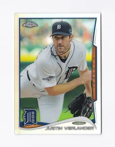 2014 Topps Chrome Refractors #140 Justin Verlander Detroit Tigers - Picture 1 of 2