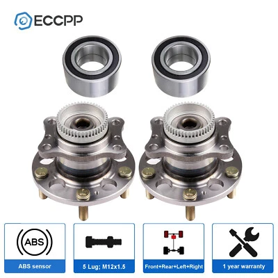4X Front & Rear Wheel Hub Bearings FWD For Hyundai Elantra Veloster Kia Forte Foto 1 de 4