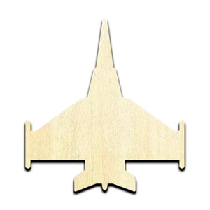 Jet Airplane #1 Laser Cut Out Unfinished Wood Shape Craft Supply - Picture 1 of 6