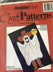 Frostline Outdoor Halloween Flag Sewing Pattern Cat, Moon, Ghost Size 34"x48" - Foto 1 di 2