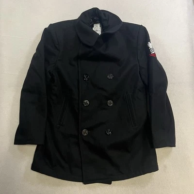 US Navy Men's DSCP Wool Pea Coat Overcoat Size 42S Black - Image 1 of 4