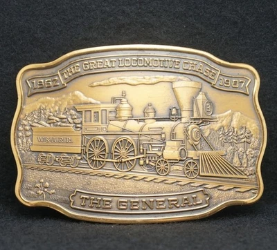 WD05163 *NOS* VINTAGE 1987 *THE GREAT LOCOMOTIVE CHASE* THE GENERAL BELT HEBILLA Foto 1 de 3