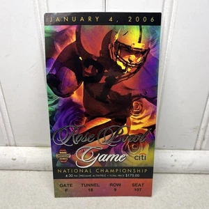 2006 ROSE BOWL Ticket Texas USC Trojans National Championship Football Game - Picture 1 of 7
