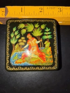 2003 Russian Palekh Hand painted Original papier-mâché box - Picture 1 of 7