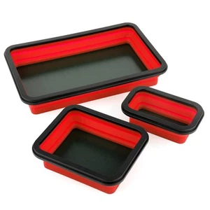 3pcs Collapsible Magnetic Parts Tray, 3 Sizes Tool Tray Insulating & Magnetic... - Picture 1 of 7