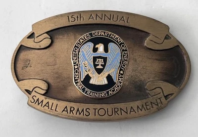 Пряжка для ремня из цельной бронзы 15-й ежегодный турнир по стрелковому оружию Министерства энергетики - Изображение 1 из 3