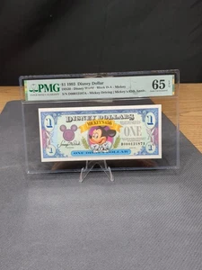 Classificato PMG 65 ๐ Gemma non circolata 1993 $1 dollaro Disney Topolino 65ยฐ anniversario - Foto 1 di 2