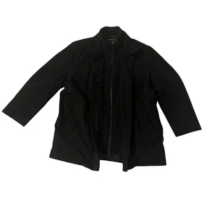 London Fog Coat Mens XL Black Wool Blend Button Up Winter Dress Overcoat Jacket - Picture 1 of 12
