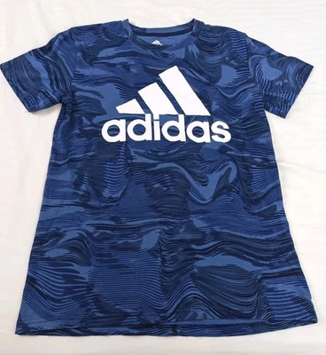 Camisa Adidas Azul Camuflada Juvenil Grande 14/16 Foto 1 de 4