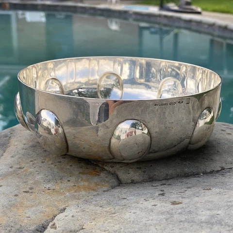 Bulgari Bvlgari 950 Sterling Silver Modernist Tastevin or Bowl 1972 Cover