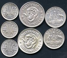 Australia 1956 1958 1958 3 Pence 1951 1960 6 Pence 1943S 1961 1 Shilling Coins