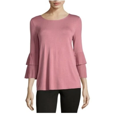 Liz Claiborne Women's Blouse Sz Large Boho Ruffle Bell Sleeve  Top Work Casual - Image 1 of 4