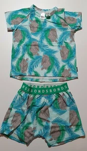 Bonds Kids PJ Short Sleep Set Size 4 Unisex Summer Jungle Blue Rhino Carry Bag - Picture 1 of 8