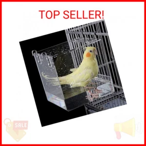 Bird Bath Cage, Cleaning Pet Supplies Cockatiel Bird Bathtub with Hanging Hooks  - Picture 1 of 2