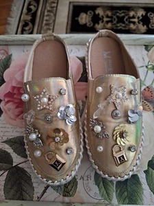 PANTOLETTE DAMEN GOLDFARBEN STRASS HINGUCKER GR.36 - Bild 1 von 15