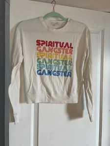 Spiritual Gangster Sweater Size S White Rainbow - Picture 1 of 2