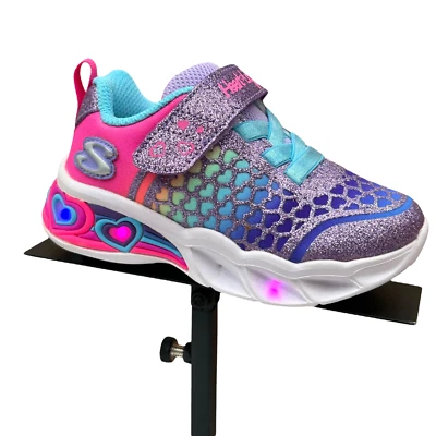 Skechers Bebé Niñas Zapatilla Sin Cordones Iluminada Talla 6 Rosa-Púrpura-Multi Ligera Foto 1 de 4