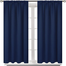 BGment Rod Pocket Blackout Curtains for Bedroom - Thermal Insulated Short Room D