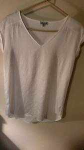 Blusa Eden Ruth M Phoebe Blanca Enrollada Sin Mangas Cuello en V 27 L 23 A Través Delanteros - Imagen 1 de 24