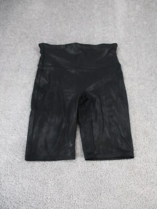 Spanx Shorts Womens Medium Black Faux Leather Biker - Picture 1 of 8