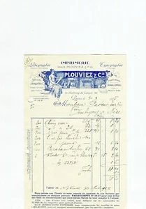 Paris XI ème 50 Faubourg du Temple - Superbe Entête d'une Imprimerie 31/03/1925 - Imagen 1 de 1