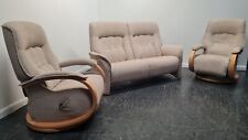 Himolla Rhine Fabric Reclining 2 Seater Sofa & 2 Electric Swivel Chairs 1202241