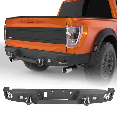 Rear Bumper For 2021-2023 Ford F-150 F150 Off-Road Bumper w/LED Lights D-Ring Foto 1 de 4