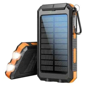 Upgraded Portable Solar Phone Charger with 10,000mAh - Picture 1 of 7