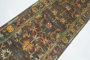 3 x 10 ft Gray Waziri Oriental Afghan Hand knotted Transitional Runner Rug - Picture 1 of 18