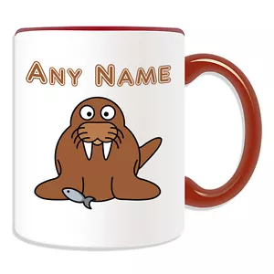 Personalised Gift Walrus Mug Money Box Cup Customise Name Tea Coffee Silly Sea - Picture 1 of 20