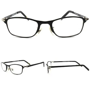 Genuine Vintage 80s 90s Rectangle Optical Eye Glasses Black Frames - Picture 1 of 4