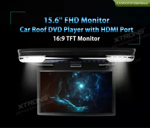 15.6" 1080P HD Car SUV Roof Monitor Flip Down Mount Video USB DVD CD Player HDMI - Picture 1 of 12